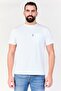 Men Crew Neck Short Sleeve Embroidered Logo T-Shirt, White