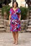 V11-Pink Blue Floral Drop Collar Dress