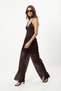 Women's Mandy Shorts a Lined Ç Floral Print Flock B Printed t Sheer Wide Leg Brown t Tulle Pantolo