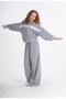 Girl's Gray Lace Collared Zipper Suit - 7