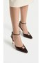 Premium Series Gold Buckled Thin High Gold Heeled Patent Leather Women's Wedding Party Evening Dress Stiletto Shoes - 6