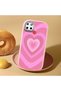 Realme C25/C25S Compatible Shock-Absorbing Camera Protected Pink Silicone Case Heart Pattern - 2