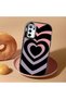 Oppo A55 4g Compatible Shock-Absorbing Camera Protected Black Silicone Case Heart Pattern - 2