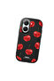 Poco X7 Pro Compatible Shock-Absorbing Camera Protected Black Silicone Case Cherry Patterned - 3