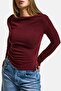 Women's Burgundy W5 100% Cotton Asymmetric Cut Stretchy Blouse Body