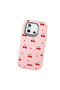 Redmi 12C Compatible Shock-Absorbing Camera Protected Pink Silicone Case Cherry Patterned - 3