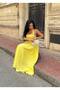 Women's Yellow Halter Neck Maxi Dress with Gipe Detail on the Back Yel221713 - 3