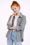 Girl's Striped Stone Cropped Badge Shirt Set Ak2606 - 2