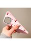 iPhone 16 Pro Compatible Shock-Absorbing Camera Protected Pink Silicone Case Cherry Patterned - 4