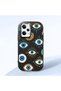 Poco X5 Pro 5g Compatible Shock-Absorbing Camera Protected Black Silicone Case Evil Eye Charm