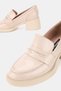 Women's Beige Patent Leather Genuine Natural De Leather 6-41 Size Thick Heel Loa Loafers Shoes - 4