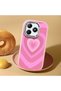 Realme Note 60/60X Compatible Shock-Absorbing Camera Protected Pink Silicone Case Heart Pattern - 2