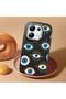 Redmi Note 13 4g Compatible Shock-Absorbing Camera Protected Black Silicone Case with Evil Eye Bead - 3