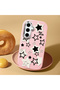 Samsung Galaxy S24 Fe Compatible Shock-Absorbing Camera Protected Pink Silicone Case Star Pattern - 2