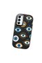 Samsung Galaxy A05S Compatible Shock-Absorbing Camera Protected Black Silicone Case with Evil Eye Bead - 3