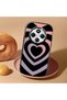 Redmi A4 Compatible Shock-Absorbing Camera Protected Black Silicone Case Heart Pattern - 2
