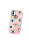 Samsung Galaxy A03 Compatible Shock-Absorbing Camera Protected Pink Silicone Case Evil Eye Charm - 3