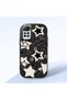 Redmi Note 11 Pro 4G/5G Compatible Shock-Absorbing Camera Protected Black Silicone Case Star Pattern