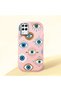 Pink Silicone Case with Shock-Absorbing Camera Protections Compatible with Samsung Galaxy A12/M12, Evil Eye Charm