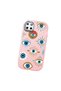 Realme C25/C25S Compatible Shock-Absorbing Camera Protected Pink Silicone Case Evil Eye Charm - 3