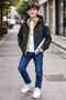 Boy's Khaki Jacket Beige Vest Set 4-Piece Combination Denim Pants Suit