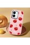 Vivo Y77T/Y78M Compatible Shock-Absorbing Camera Protected Pink Silicone Case Cherry Patterned - 2