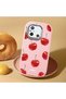 Redmi 12C Compatible Shock-Absorbing Camera Protected Pink Silicone Case Cherry Patterned - 2