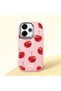 Redmi 13/13X Compatible Shock-Absorbing Camera Protected Pink Silicone Case Cherry Patterned