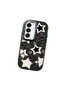 Samsung Galaxy S25 Compatible Shock-Absorbing Camera Protected Black Silicone Case Star Pattern - 3