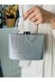 Women's Stone-Embellished Handbag and Long Chain Strap Bucket Model Evening Dress Bag (Wedding Engagement Marriage Prom Graduation) - 3