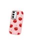 Samsung Galaxy S23 Fe Compatible Shock-Absorbing Camera Protected Pink Silicone Case Cherry Patterned - 3