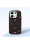 Redmi Note 13 4g Compatible Shock-Absorbing Camera Protected Black Silicone Case Cherry Patterned