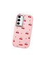 Samsung Galaxy S23 Fe Compatible Shock-Absorbing Camera Protected Pink Silicone Case Cherry Patterned - 3