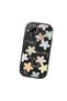 Realme C21 Compatible Shock-Absorbing Camera Protected Black Silicone Case Floral Print - 3