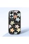 Oppo A60 Compatible Shock-Absorbing Camera Protected Black Silicone Case Floral Print