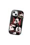 Black Silicone Case with Shock-Absorbing Camera Protections Compatible with iPhone 15 Plus/14 Plus Mickey Patterned - 4