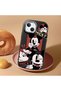 iPhone 13/14 Compatible Shock-Absorbing Camera Protected Black Silicone Case Mickey Patterned - 3
