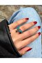 Bohemian Style Blue Beaded Swallow Bird Design Adjustable Ring
