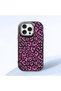 iPhone 15 Pro Max Compatible Black Silicone Case with Shock-Absorbing Camera Protections Leopard Printed I
