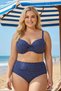 Women's Navy Blue Polka Dot Piece High Waist Shaping / Sculpting Lined Bikini Set Hzl26S-Lc2217 - 3