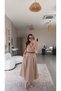 Beige Ntw Model Parachute Fabric Belt Piece Premium Dress - 4