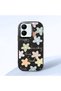 Vivo Y77T/Y78M Compatible Shock-Absorbing Camera Protected Black Silicone Case Floral Print
