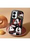 Vivo Y16/Y02S Compatible Shock-Absorbing Camera Protected Black Silicone Case Mickey Patterned - 2