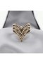 Bronze Jewelry Authentic Pearl Inlaid V Model Adjustable Vintage Women's Ring - 6