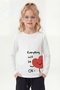 Round Neck Print Detailed Long Sleeve Girls' Sweatshirt