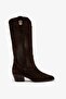 Sasha Brown Suede Leather Women's Summer Boots