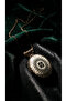 Bronze Authentic Jewelry Accessory Black White Glass Processing Medallion Long Chain Women's Necklace - 3
