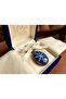 Bronze Authentic Jewelry Accessory Blue White Glass Processing Medallion Long Chain Women's Necklace - 5