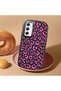 Samsung Galaxy A34 Compatible Shock-Absorbing Camera Protected Black Silicone Case Leopard Printed I - 2