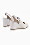 Marly Genuine Leather White Wedge Heel Pack Women's Sandals - 5